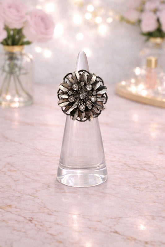 Silver Floral Ring
