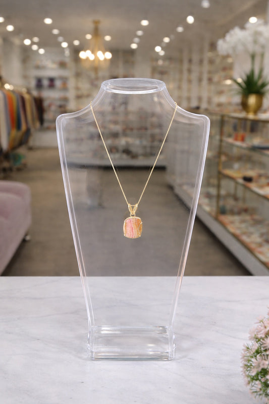 Pink and Orange Pendant Necklace