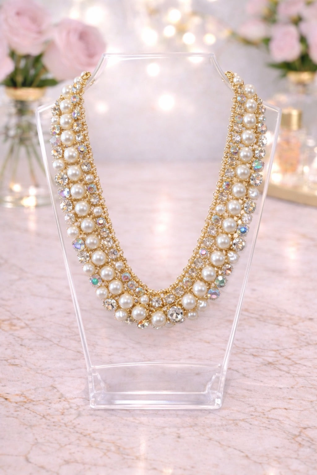 Pearl Multi Stone Necklace