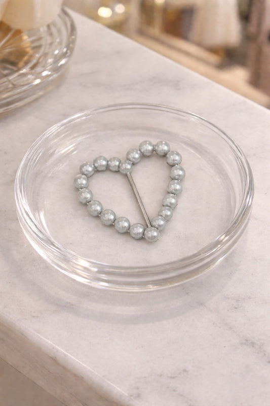 Silver Pearl Heart T-Shirt Tie