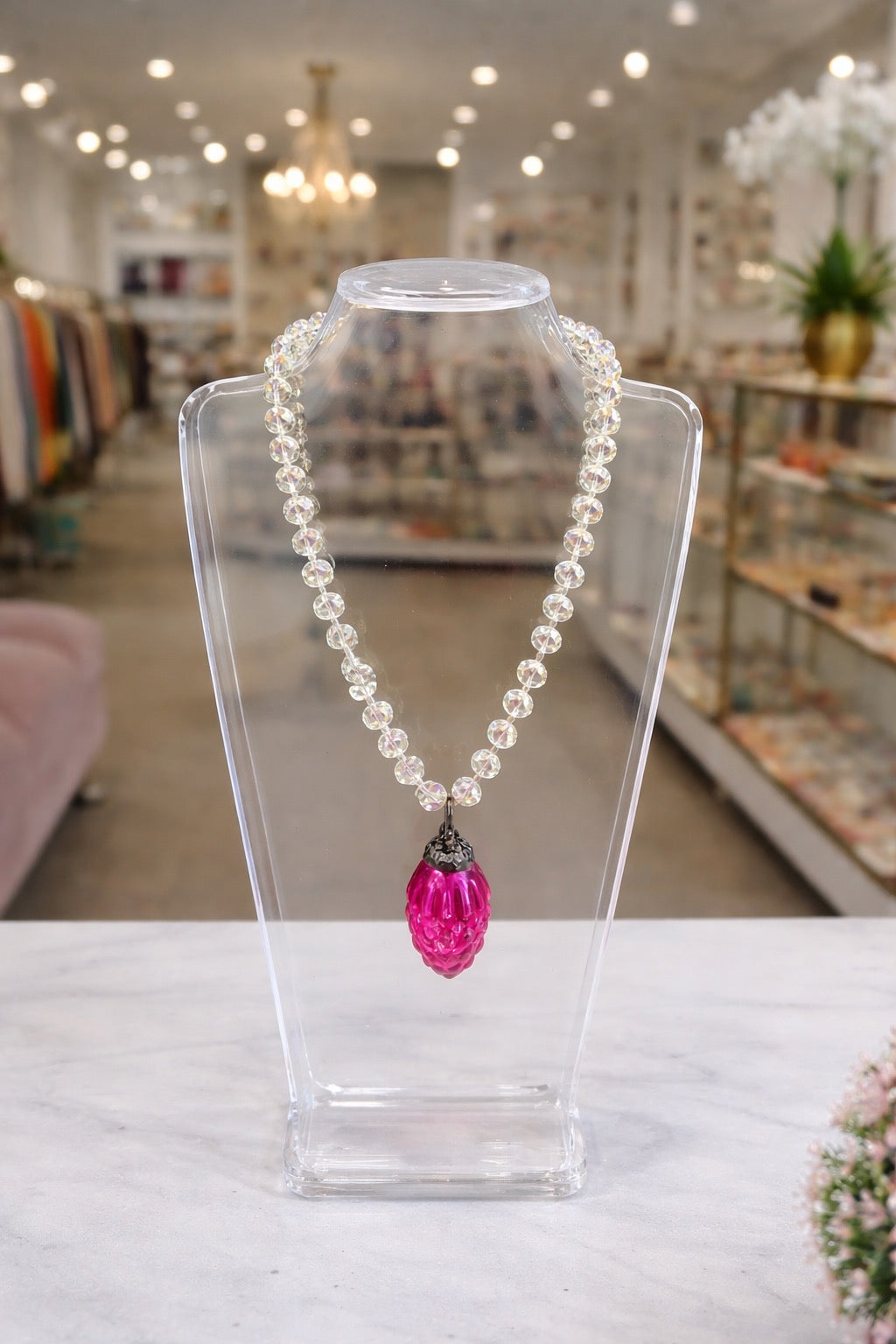 Pink Pendant Necklace