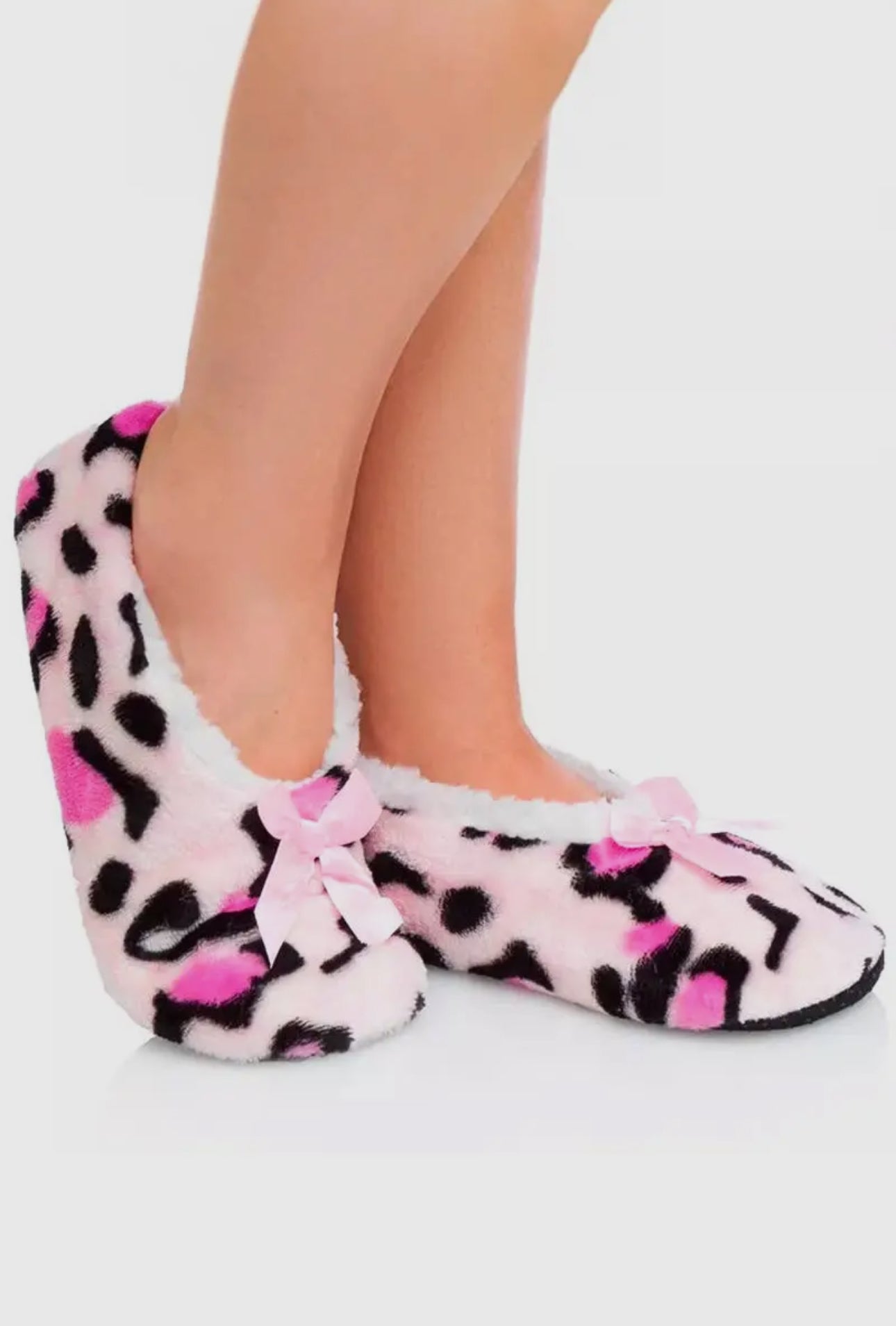 Leopard Fuzzy Fleece Lounge Sock Slippers