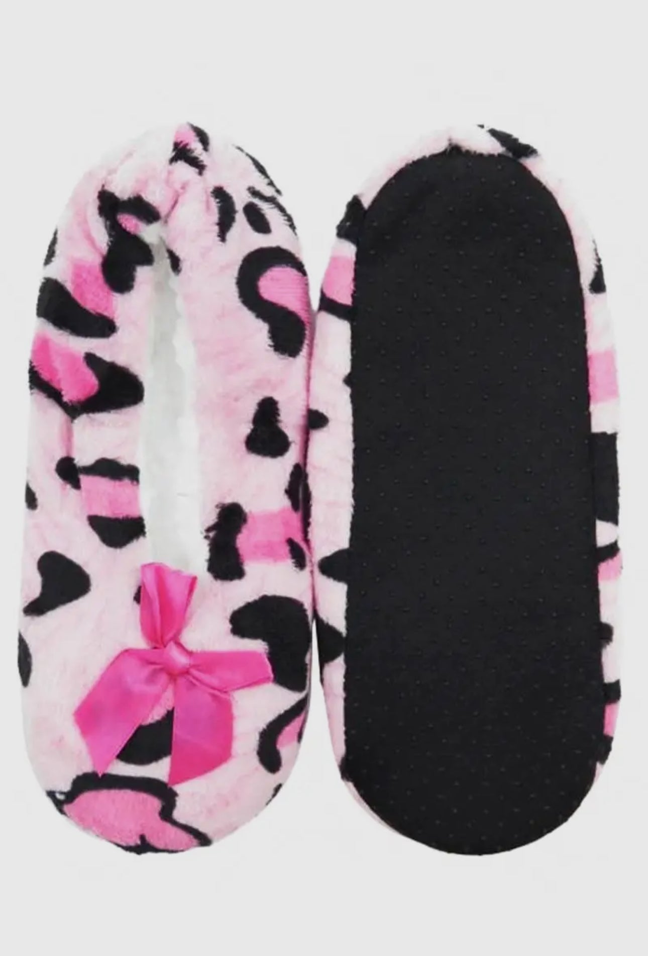 Leopard Fuzzy Fleece Lounge Sock Slippers