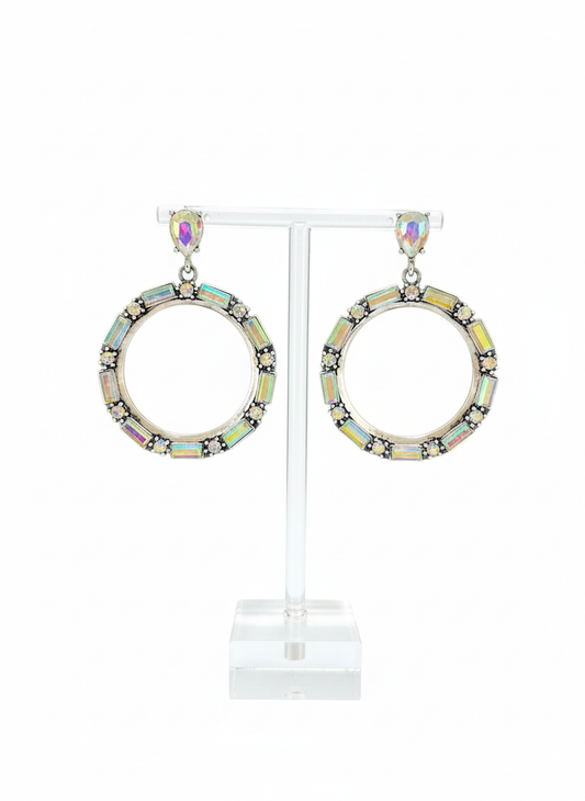 Round AB Baguette Earrings