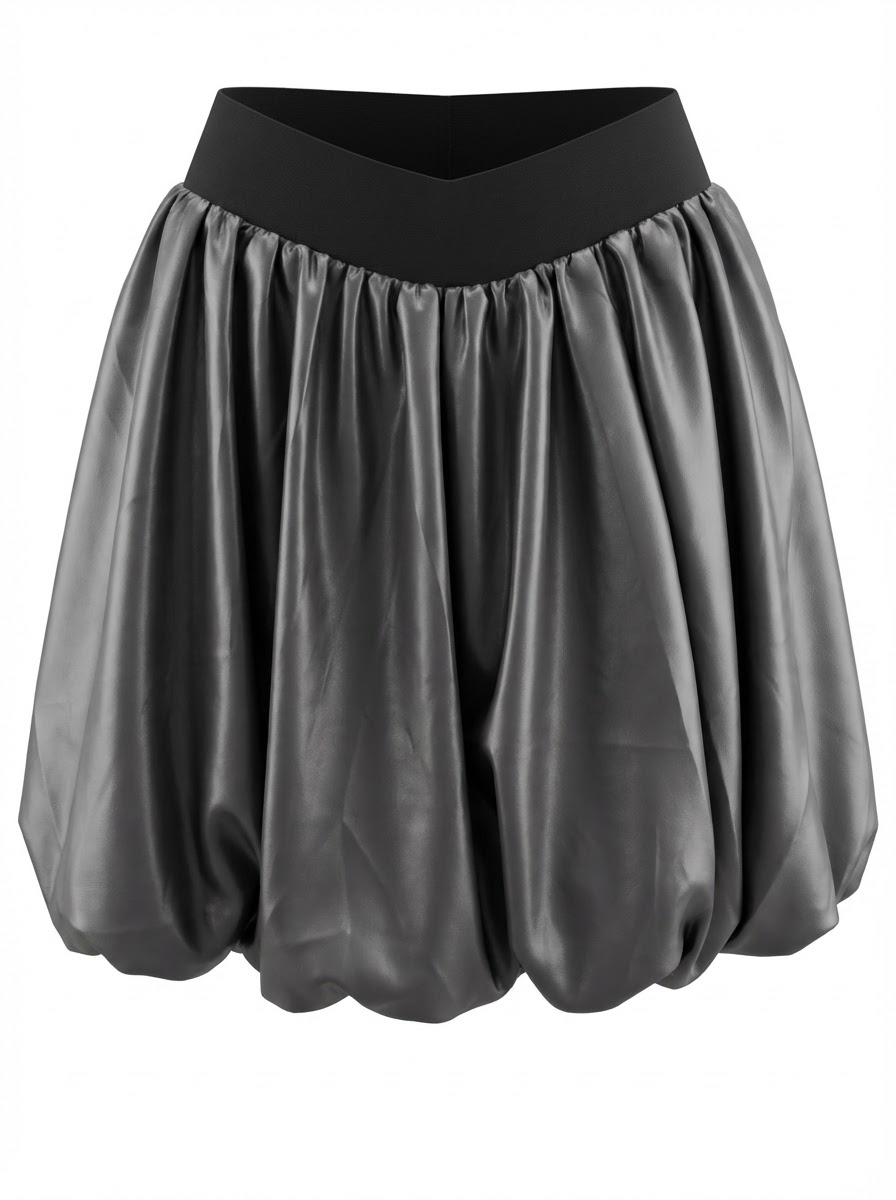 Carrie - Bubble Leather Skirt - Black