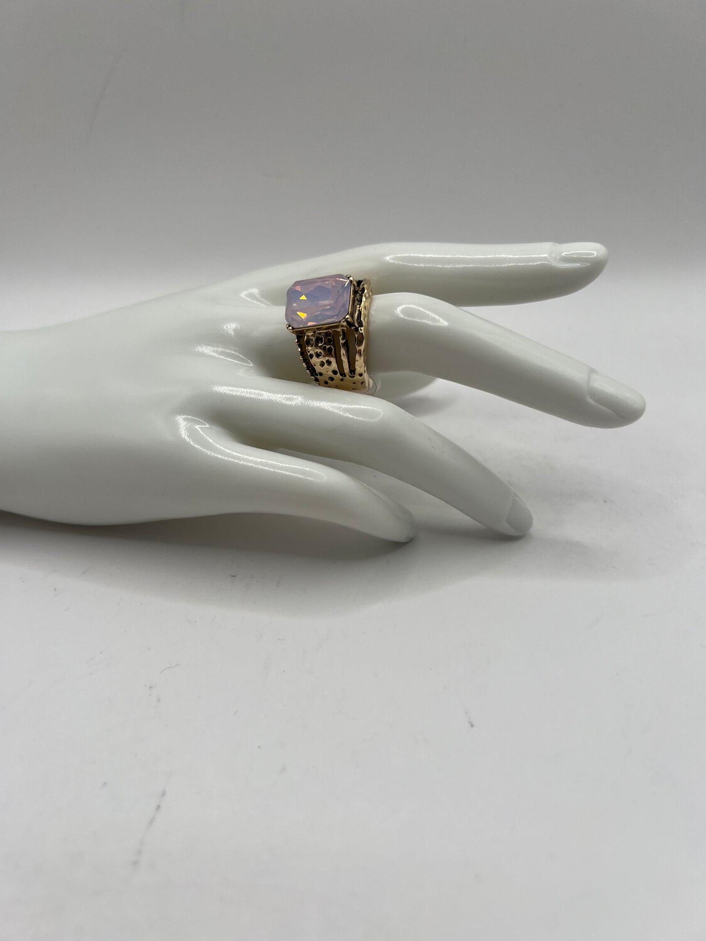 Pink Opal Gold Ring