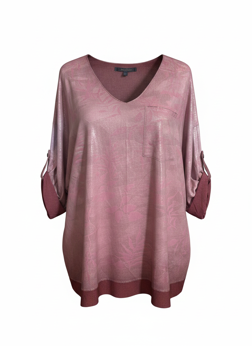 Brillare Novelty Top Mauve with Print