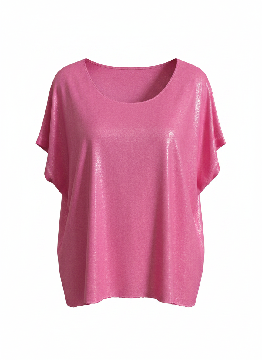 Brillare Short Sleeve Novelty Top Pink