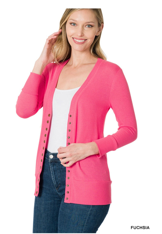 Maya Cardigan Sweater Fuchsia