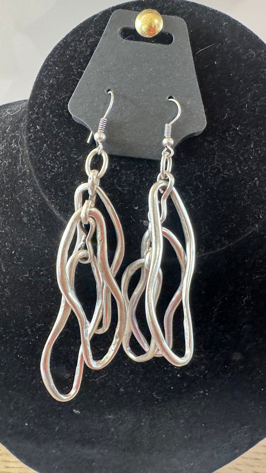 E19 Silver Abstract Earrings