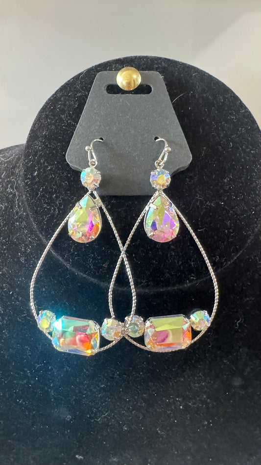 E27 AB Stone Teardrop Earrings