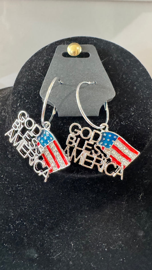 E30 God Bless America Earrings