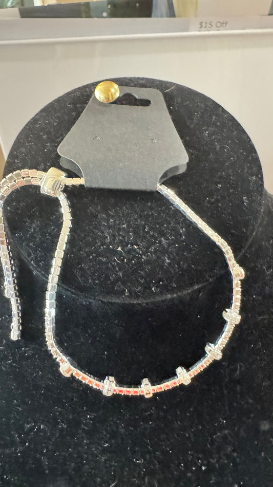 B5 Silver Bracelet with Crystals