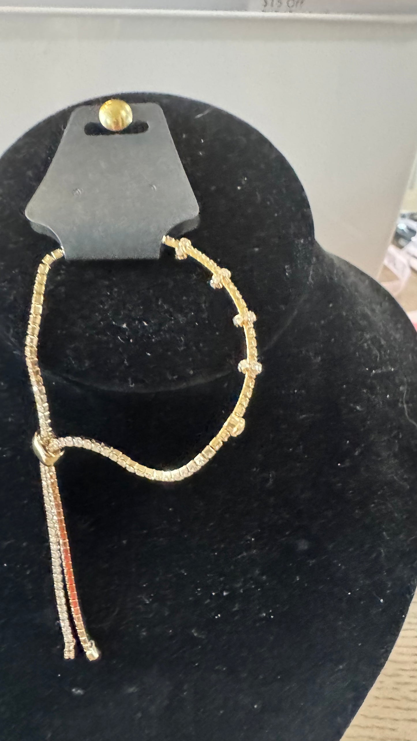 B6 Gold Bracelet with Crystals