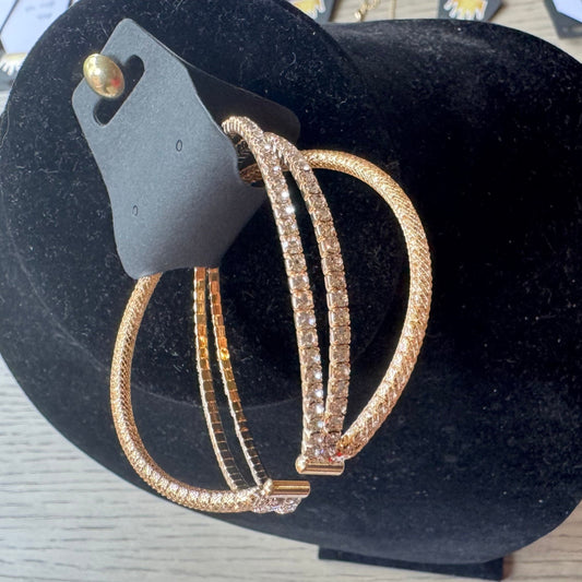 B27 Crystal and Gold Cuff Bracelet