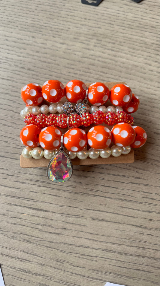 B40 Orange Bracelet Stack