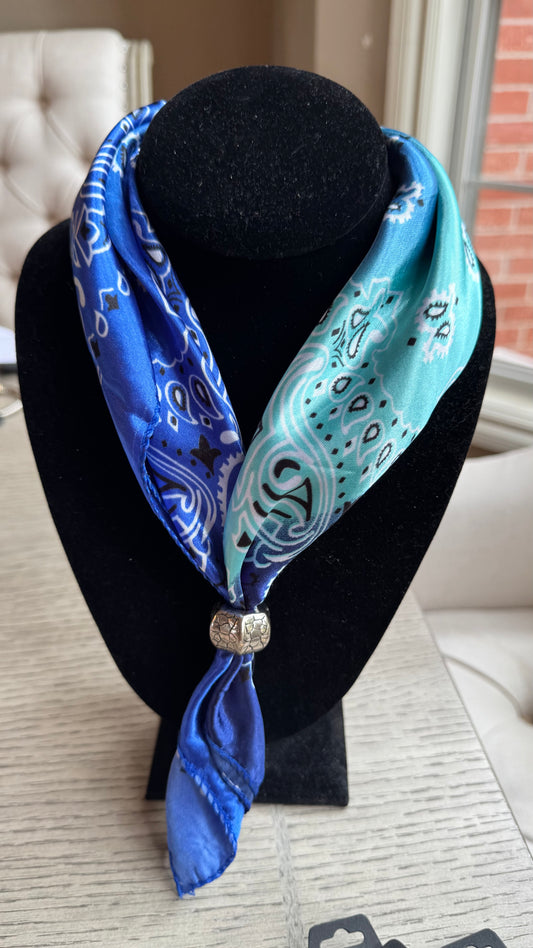 N19 Blue Twilly Scarf with Pendant