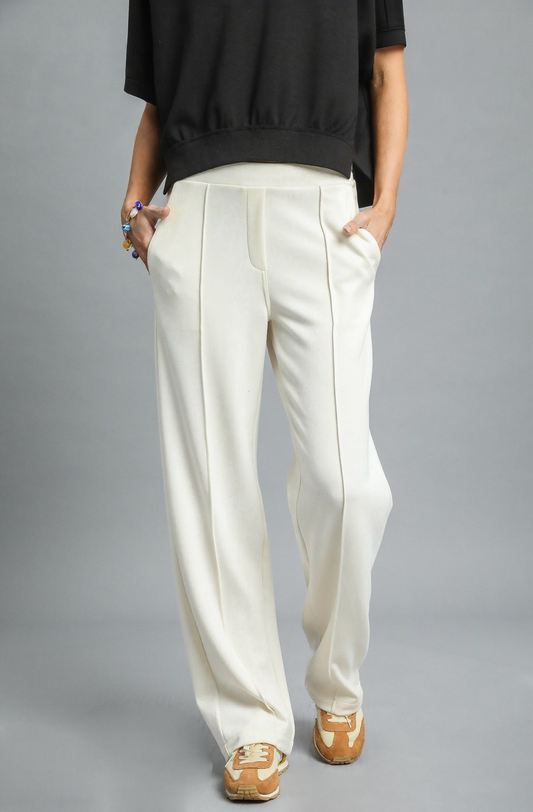 Remi Luxeknit Mid Rise Straight Leg Cream