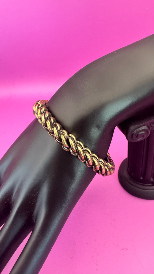 Small Gold Braided Stretch Bracelet