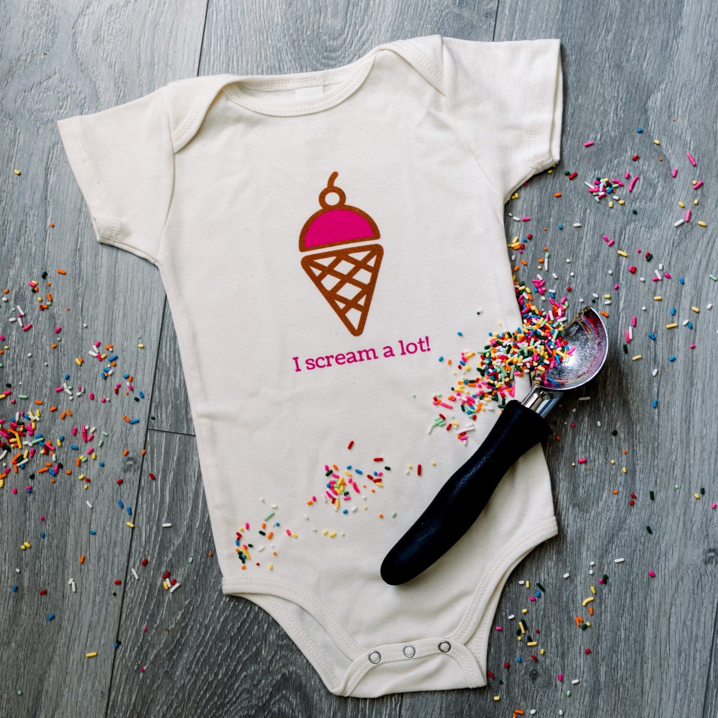 I Scream A Lot Ice Cream Short Sleeve Romper