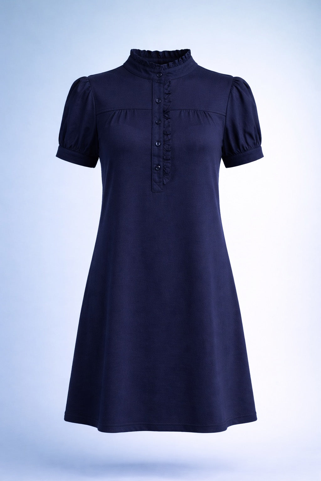 Kari Navy Half Button Down Dress
