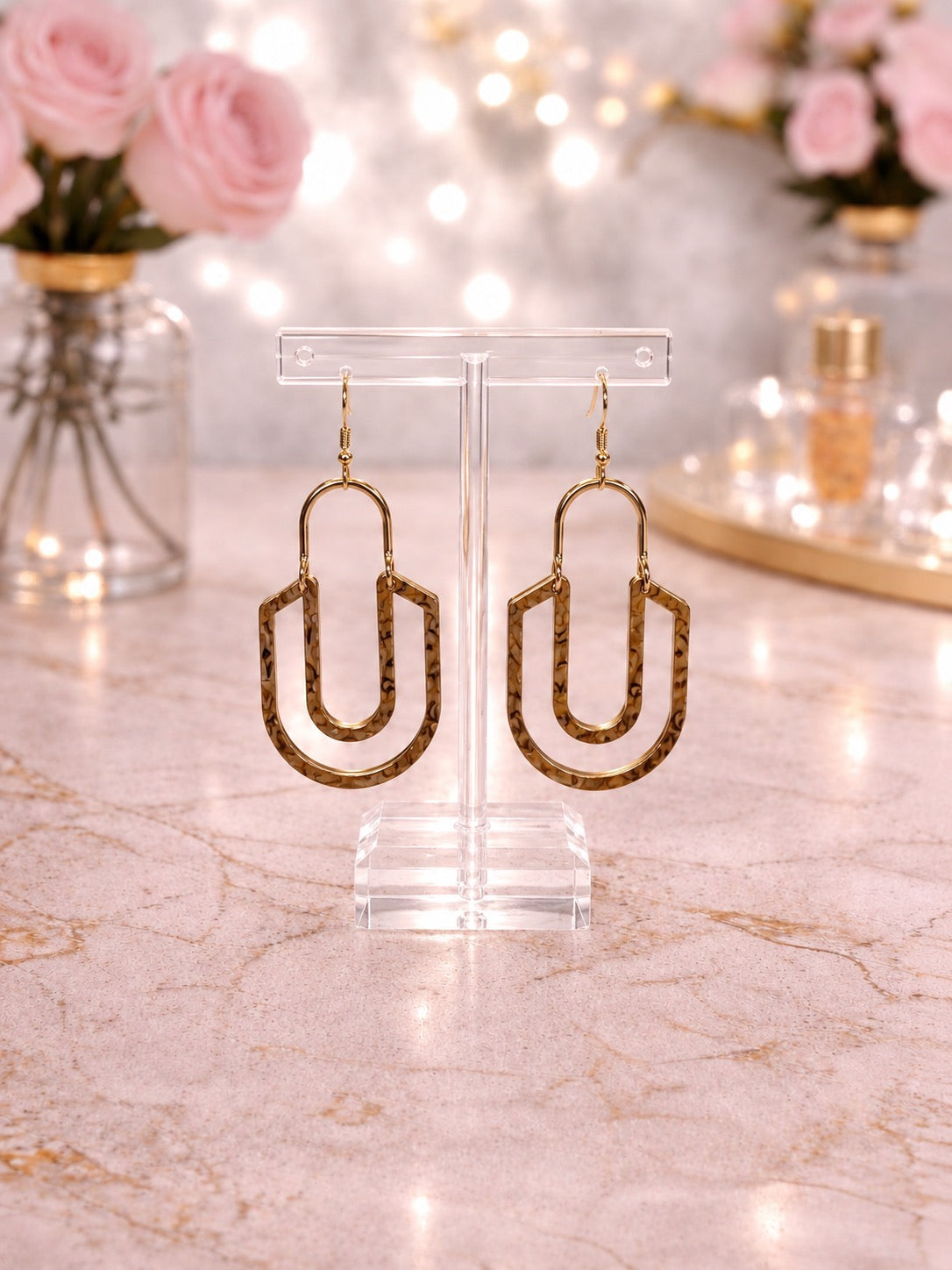 Tortoise Arch Statement Earrings