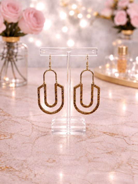 Tortoise Arch Statement Earrings