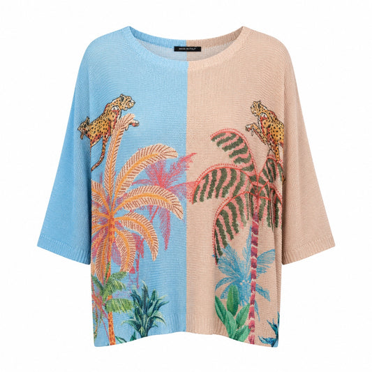 Citia Bloom Mesh Top Palm Scene O/S