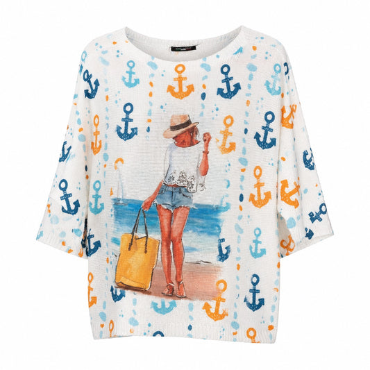 Citia Bloom Mesh Top Nautical Anchor O/S