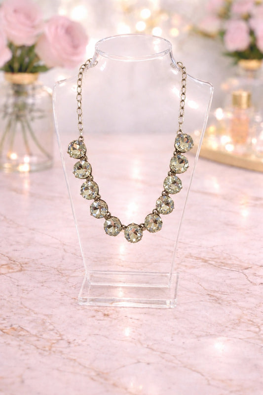 Clear Dime Necklace Silver