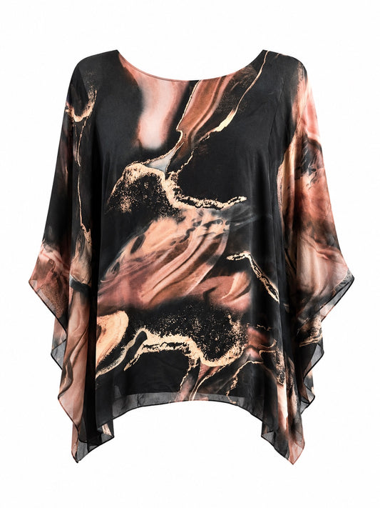 Clara Silk Top Cloudy Haze O/S