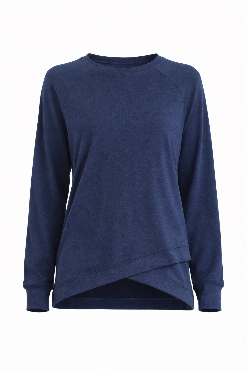 Blaise Tulip Hem Long Sleeve Top Navy