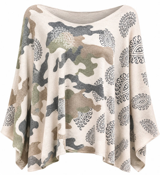 Rosina Print Sweater Camo Amore