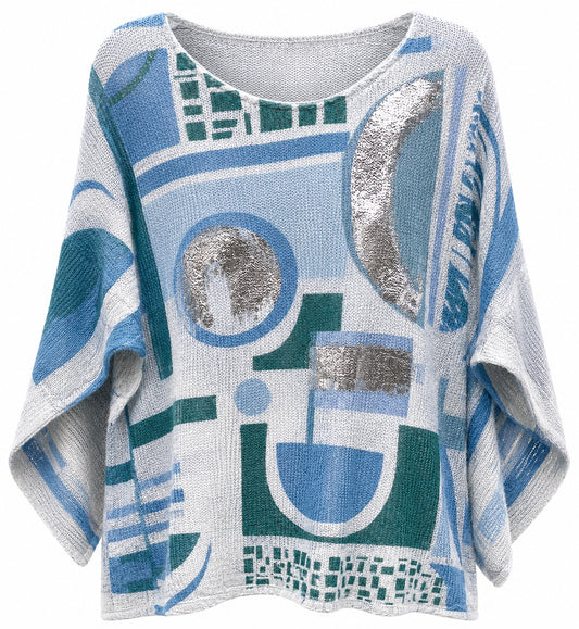 Rosina Print Sweater Blu-A-Geo