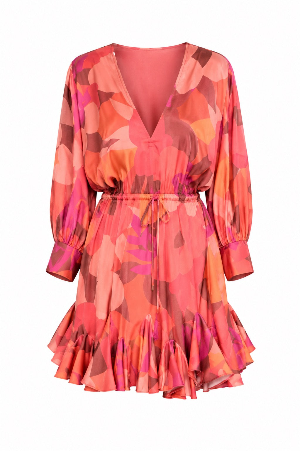 Carmen Abstract Ruffle Mini Dress