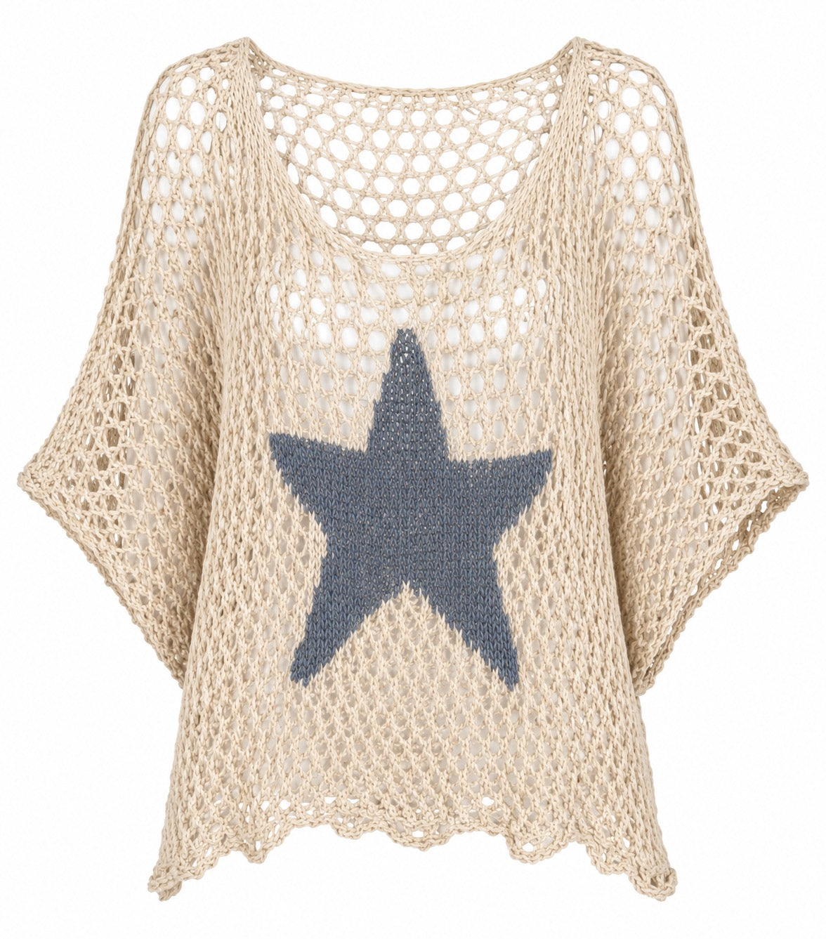 Starla Cream  with Denim Blue Star Top