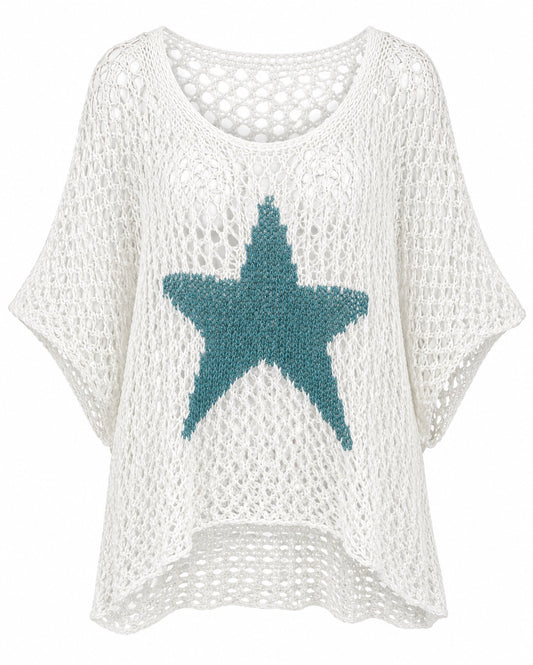 Starla White  with Turquoise Star Top