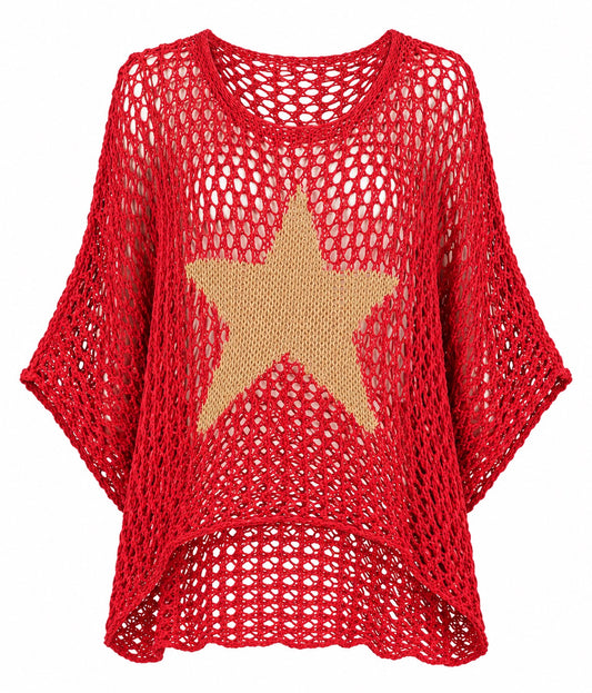 Starla Candy Apple Red  with Gold Star Top