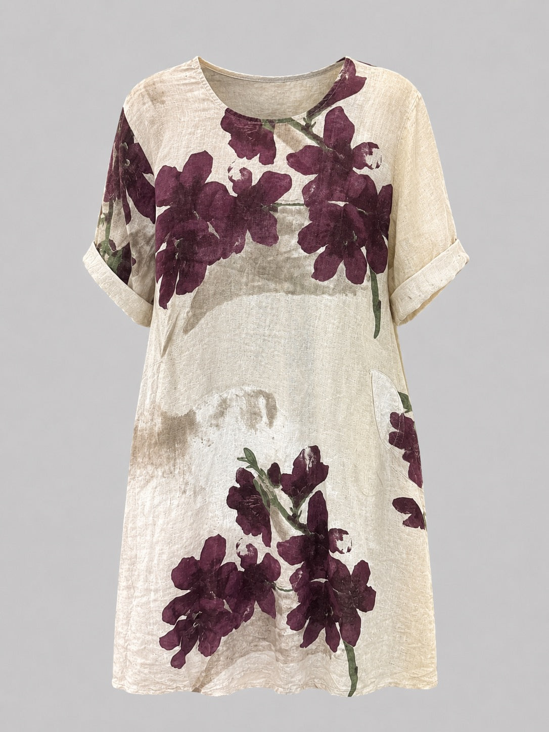 Vivienne Vintage Floral Linen Midi Dress O/S