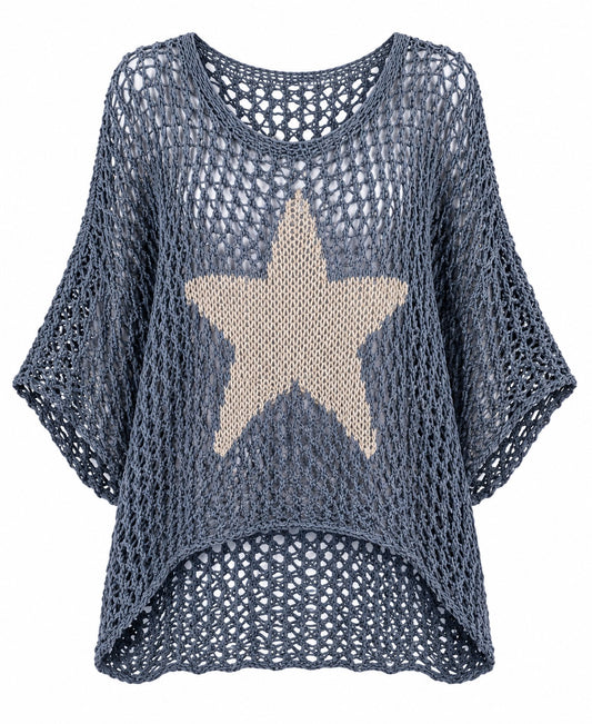 Starla Slate Blue  with Silver Star Top