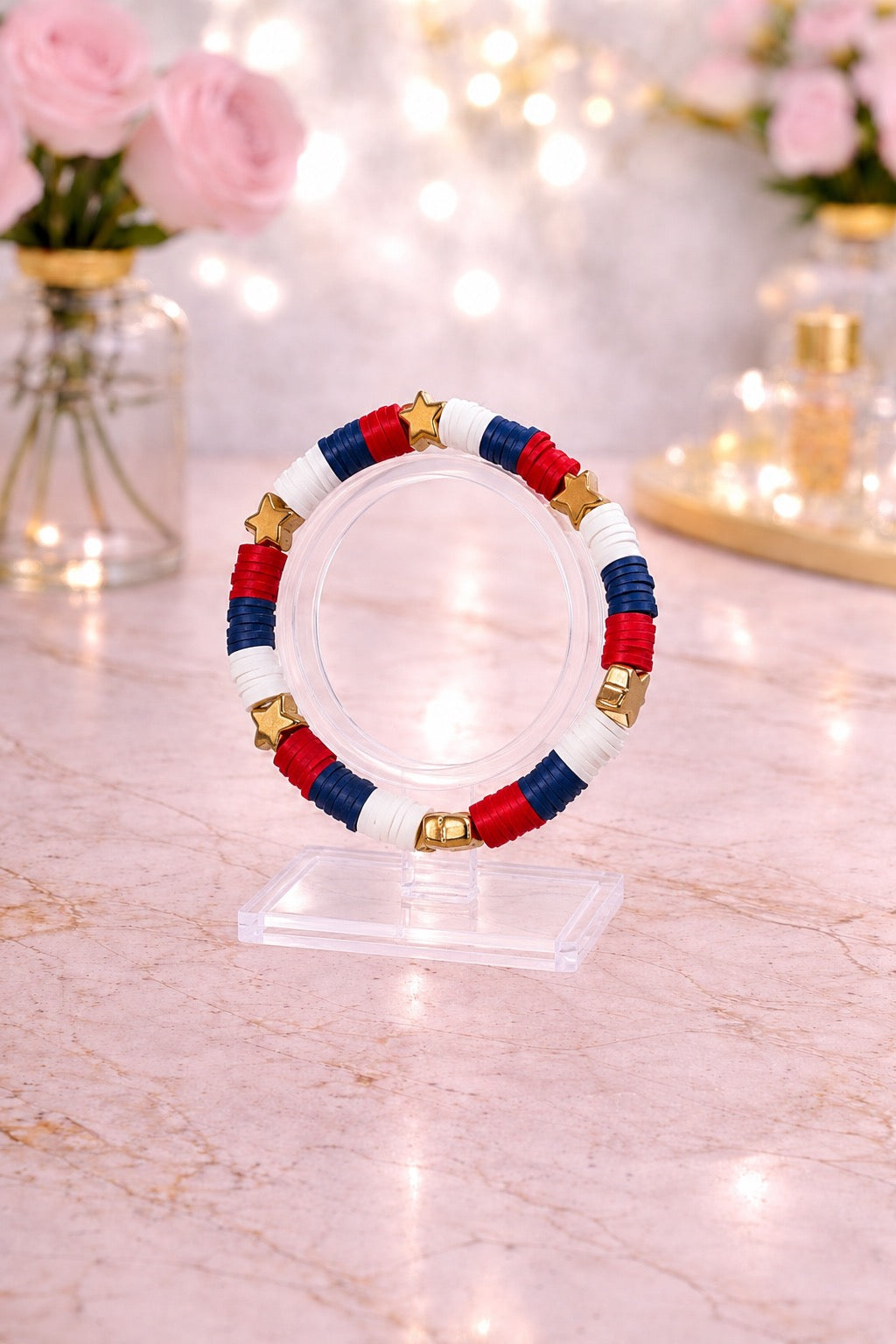 Red White Blue with Stars Bracelet