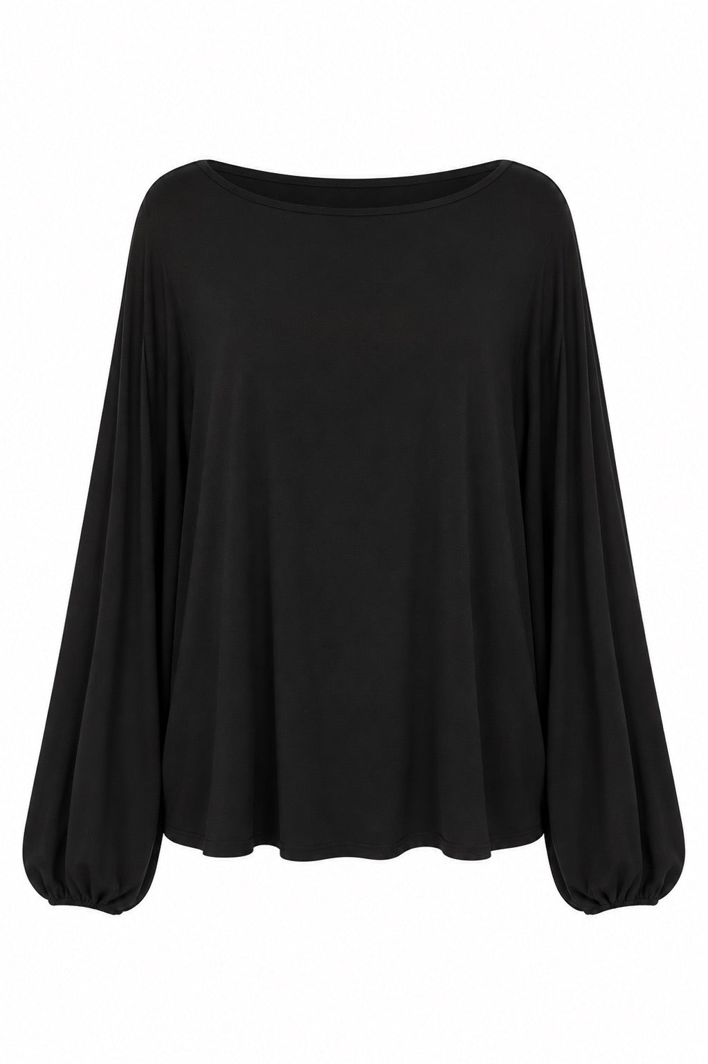 Willa Bamboo Boat Neck Top Black
