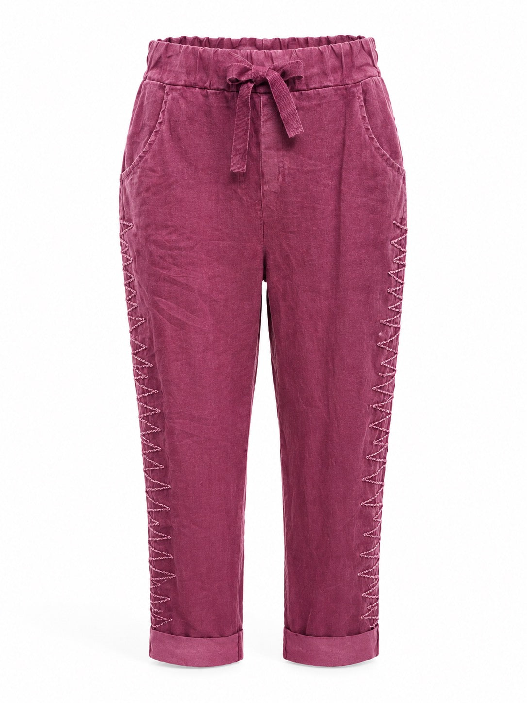 Janna Sangria ZigZag Stretch Pants