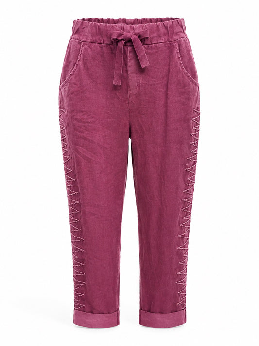 Janna Sangria ZigZag  Stretch Pants