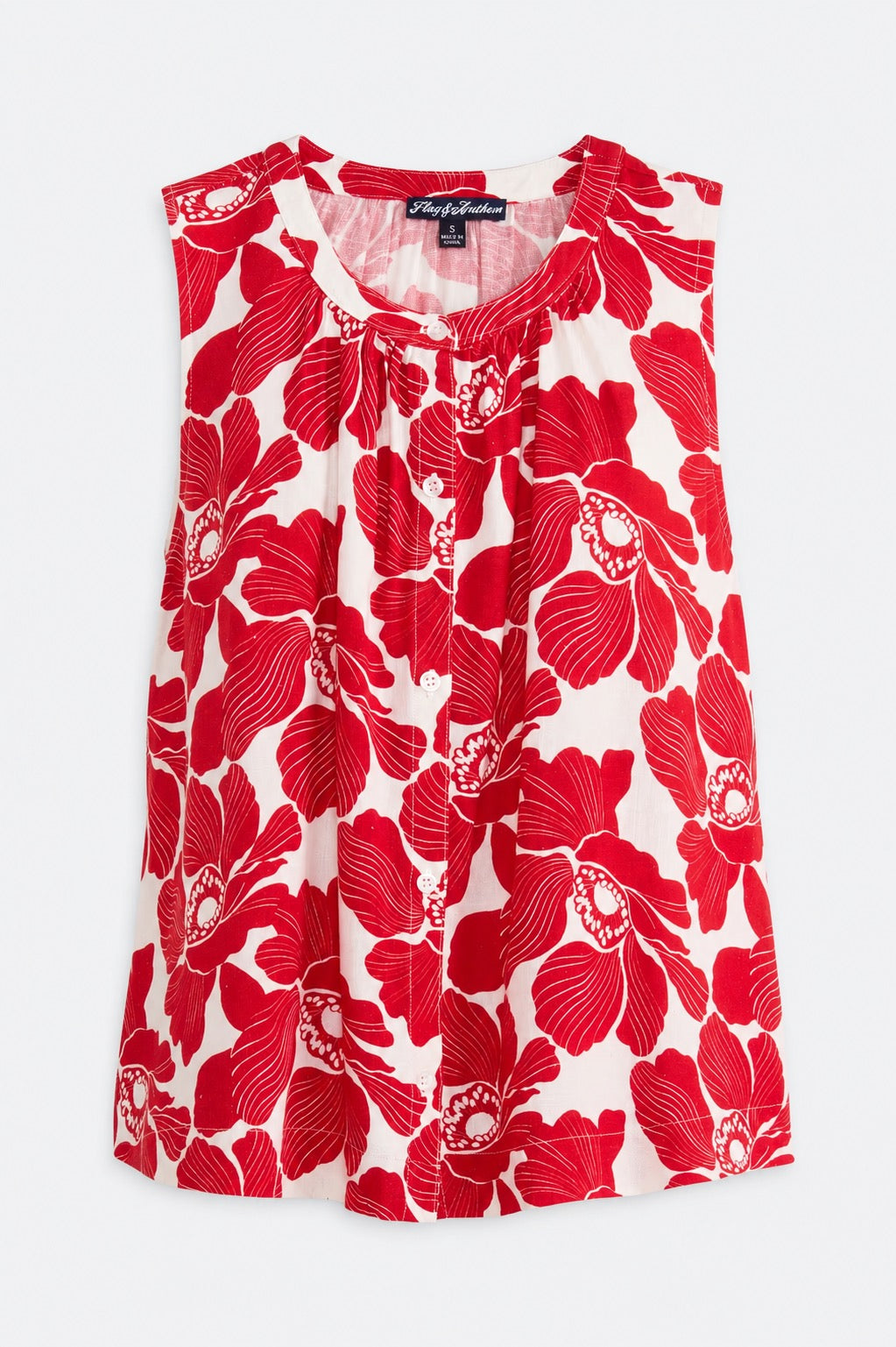 Marina Printed Button Front Tank