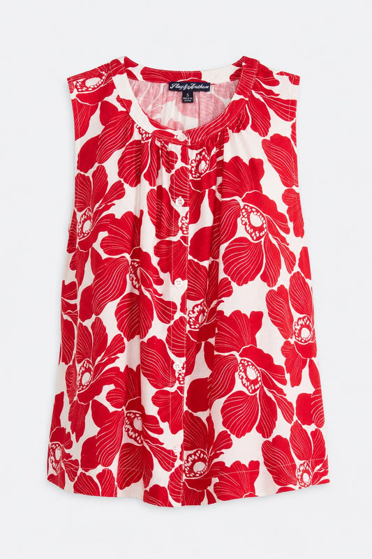 Marina Printed Button Front Tank