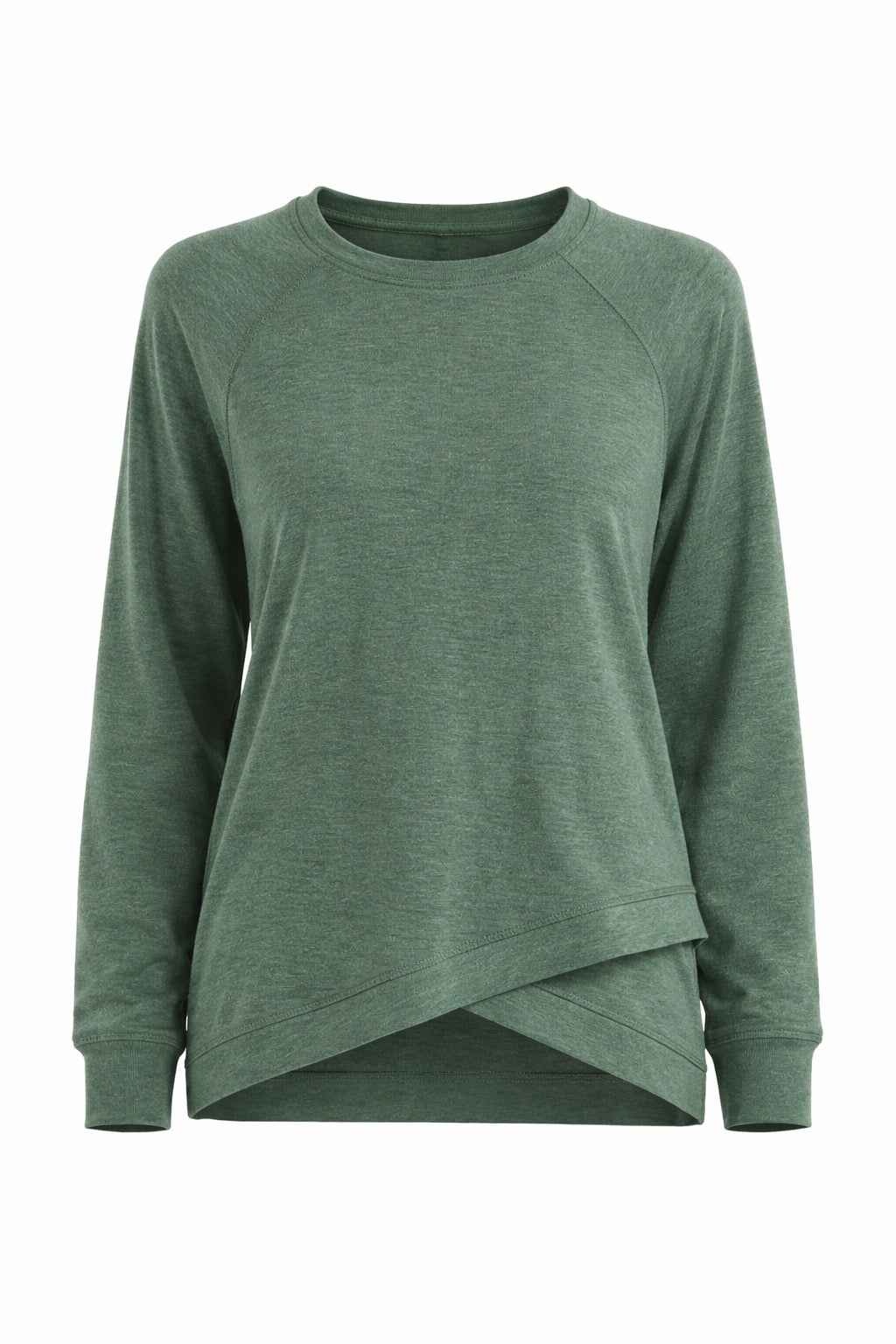 Blaise Tulip Hem Long Sleeve Top Green
