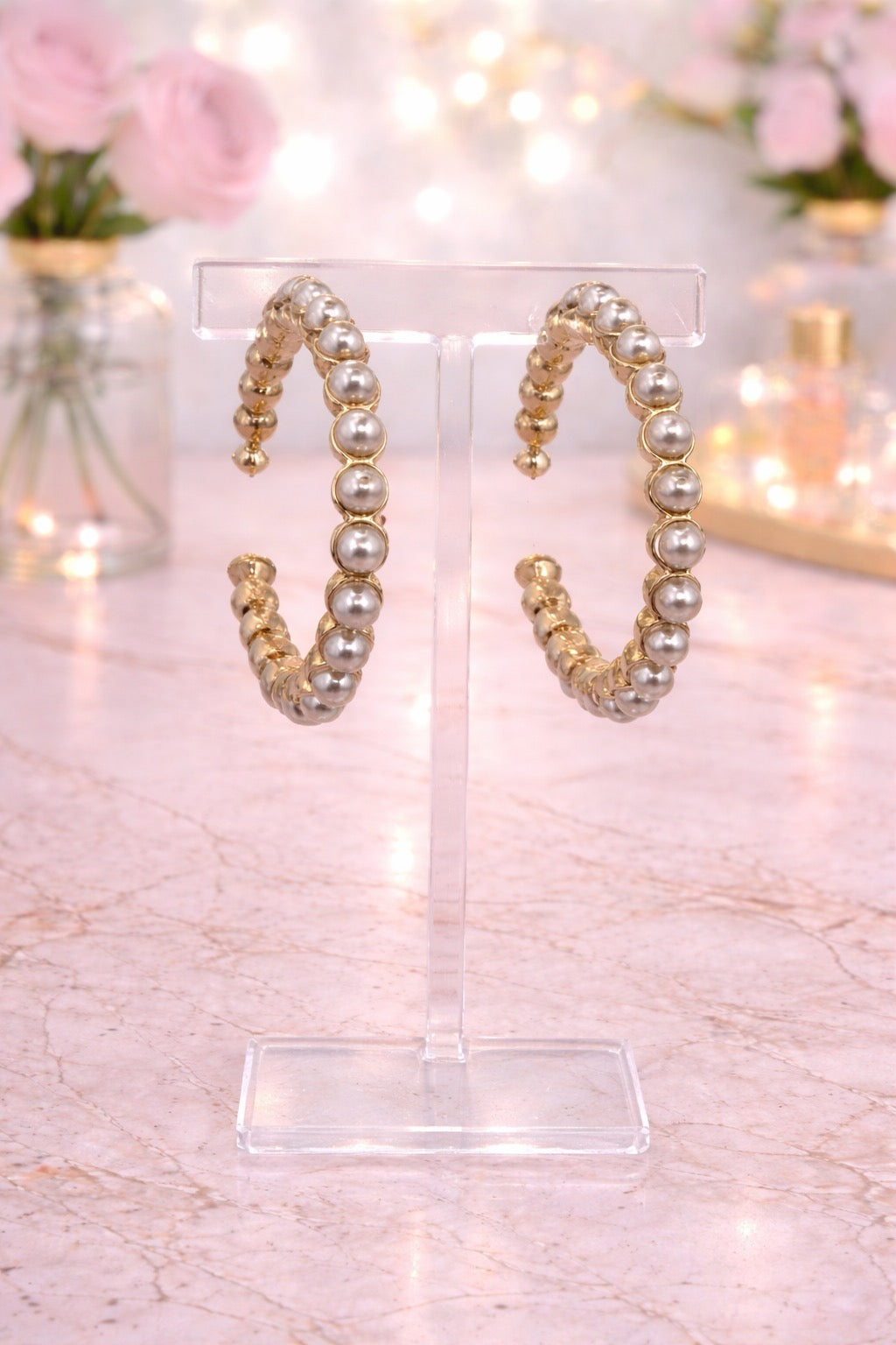 Pearl Hoop Earrings