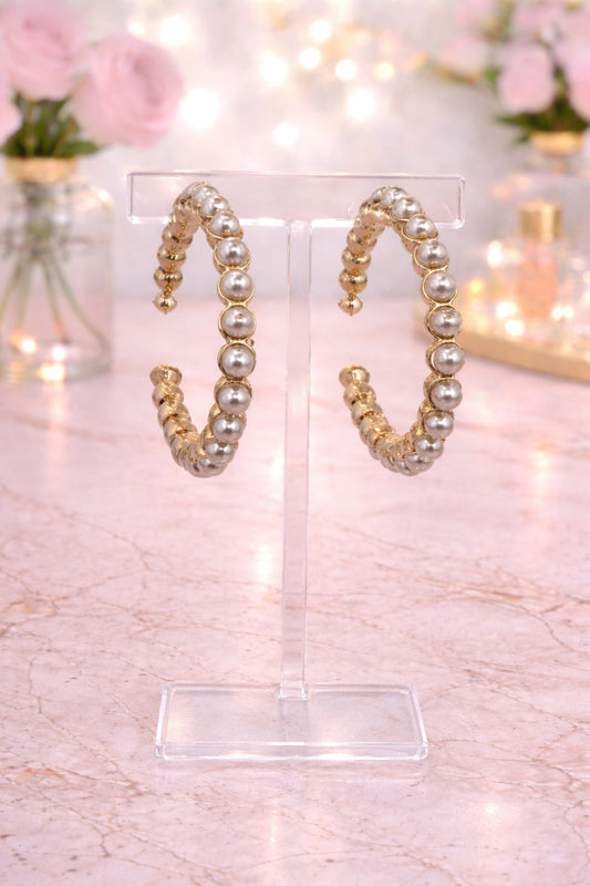 Pearl Hoop Earrings