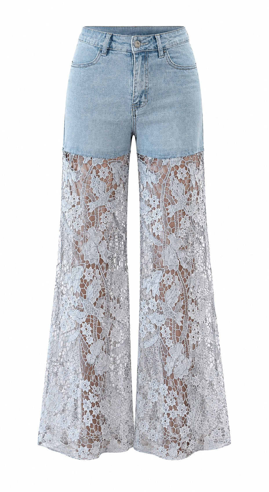 Marguerite: Denim Meets Lace Pant